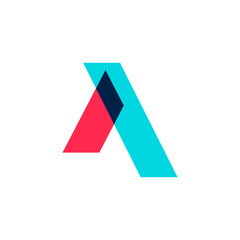 a letter mark overlapping overlay color logo vector icon illustration