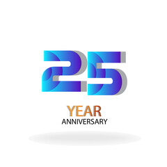 Year Anniversary Vector Template Design Illustration Blue Elegant White Background