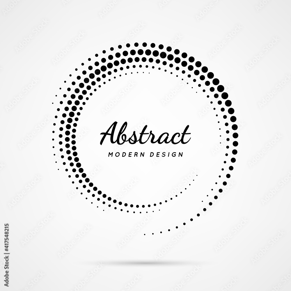 Poster circular dot frame. circle border with effect halftone. modern faded ring. semitone shape round. poi