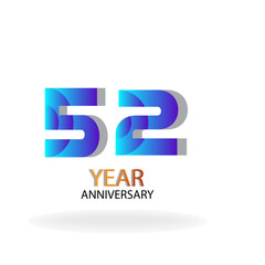 Year Anniversary Vector Template Design Illustration Blue Elegant White Background