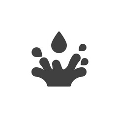 Obraz premium Water splash vector icon. filled flat sign for mobile concept and web design. Water drop splash glyph icon. Symbol, logo illustration. Vector graphics