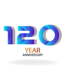 Year Anniversary Vector Template Design Illustration Blue Elegant White Background