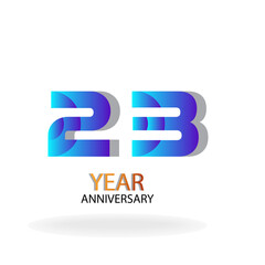 Year Anniversary Vector Template Design Illustration Blue Elegant White Background