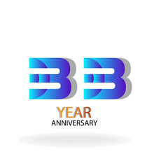 Obraz premium Year Anniversary Vector Template Design Illustration Blue Elegant White Background