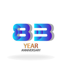 Year Anniversary Vector Template Design Illustration Blue Elegant White Background