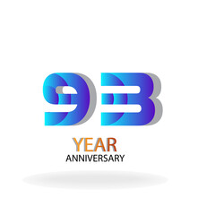 Year Anniversary Vector Template Design Illustration Blue Elegant White Background