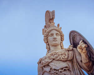 Athena marble statue, the ancient goddess of science and knowledge, Athens Greece