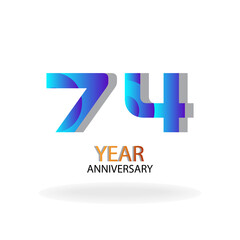 Year Anniversary Vector Template Design Illustration Blue Elegant White Background