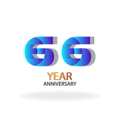 Year Anniversary Vector Template Design Illustration Blue Elegant White Background