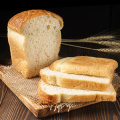 Bread on a black background