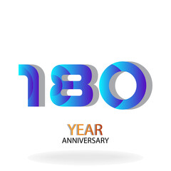 Year Anniversary Vector Template Design Illustration Blue Elegant White Background