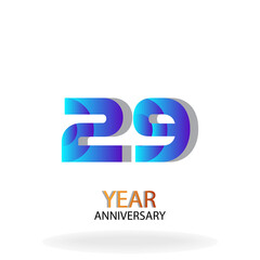 Obraz premium Year Anniversary Vector Template Design Illustration Blue Elegant White Background