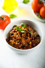 Healthy homemade red bean ragout with vegetables