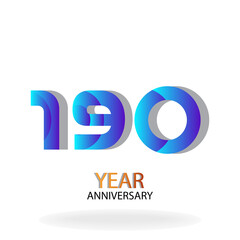 Year Anniversary Vector Template Design Illustration Blue Elegant White Background