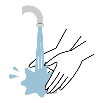recommend clip art: 水道で手洗いをする様子