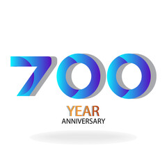 Year Anniversary Vector Template Design Illustration Blue Elegant White Background