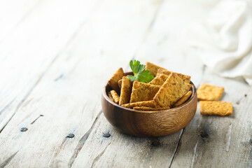 Organic homemade crackers with seeds