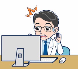 白衣を着た研究員の男性