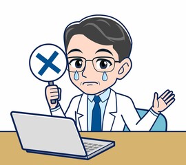 白衣を着た研究員の男性