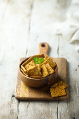 Organic homemade crackers with seeds