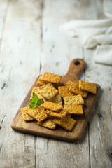 Organic homemade crackers with seeds