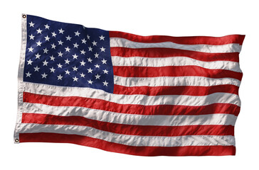 Obraz premium American flag waving in the wind isolated on white background. 3D