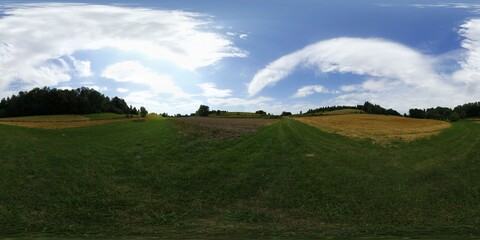 LAte Summer Countryside landscape HDRI Panorama