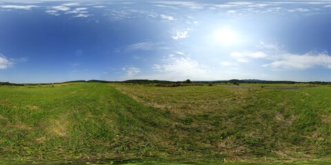 Countryside Village HDRI landscape, 360 degree panorama