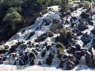 The cascade of Ruacana Falls lies on the border of Namibia and Botswana.
