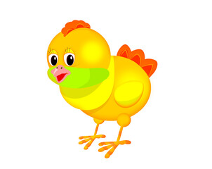 Color image of a chicken on a white background. The object is isolated. Cartoon.

 