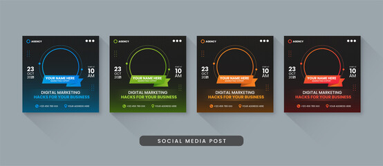 Digital marketing business social media post template