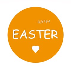 Happy Easter. Postcard for congratulations. Happy Easter text	