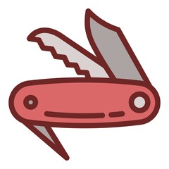 Swiss penknife icon. Outline swiss penknife vector icon for web design isolated on white background