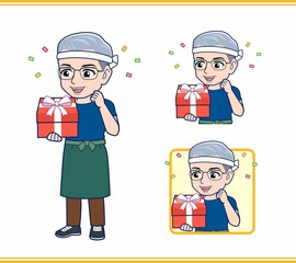 八百屋をしている白髪の男性