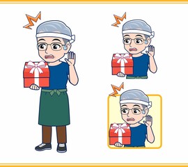 八百屋をしている白髪の男性