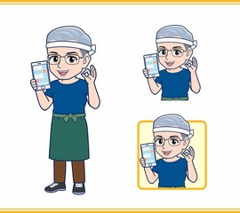 八百屋をしている白髪の男性