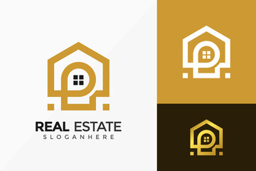 Vector Luxury Real Estate Logo Design. Abstract emblem, designs concept, logos, logotype element for template.