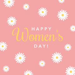 Vector illustration of stylish 8 march womens day with lettering text sign and flowers