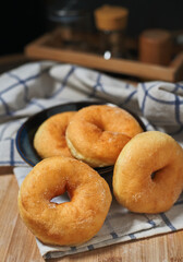 Sugar donut on the table