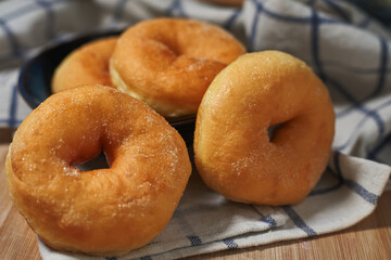 Sugar donut on the table