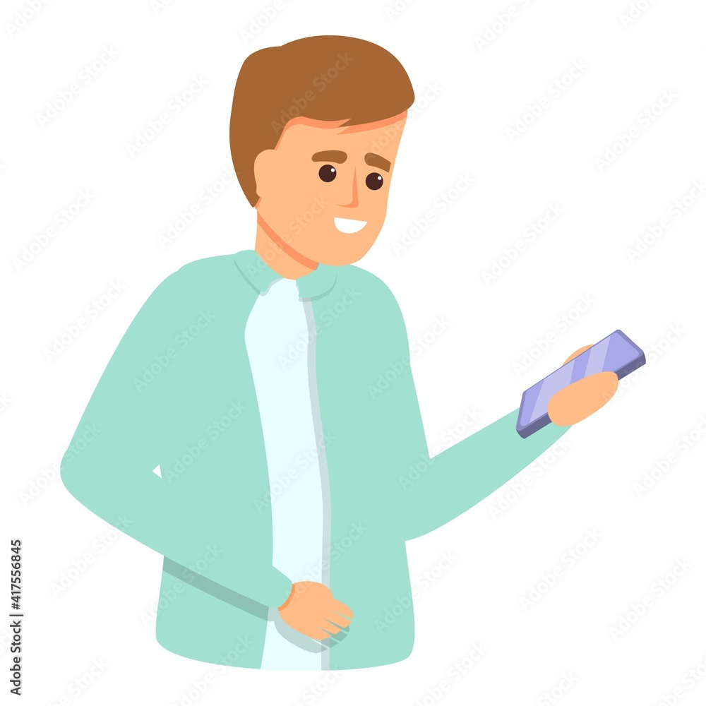 Poster smartphone conversation icon. cartoon of smartphone conversation vector icon for web design isolated