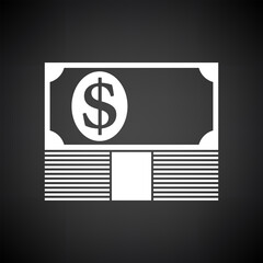 Banknote On Top Of Money Stack Icon