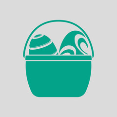 Easter Basket With Eggs Icon