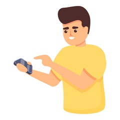 Touch smartphone icon. Cartoon of touch smartphone vector icon for web design isolated on white background