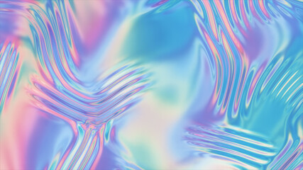 Fototapeta na wymiar Abstract holographic liquid wave surface with ripple and swirl. 3d illustration