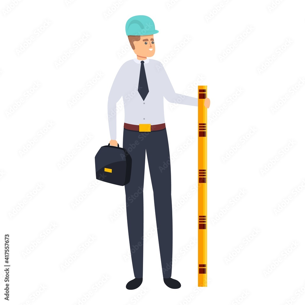 Poster builder architect icon. cartoon of builder architect vector icon for web design isolated on white ba