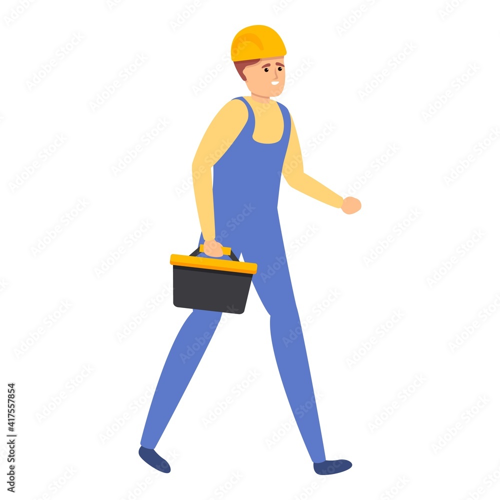 Poster builder tool box icon. cartoon of builder tool box vector icon for web design isolated on white back