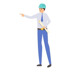 Builder contractor icon. Cartoon of builder contractor vector icon for web design isolated on white background