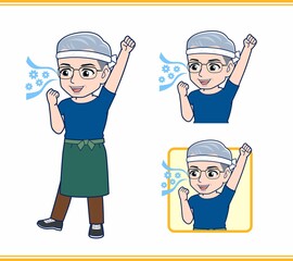 八百屋をしている白髪の男性