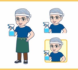 八百屋をしている白髪の男性